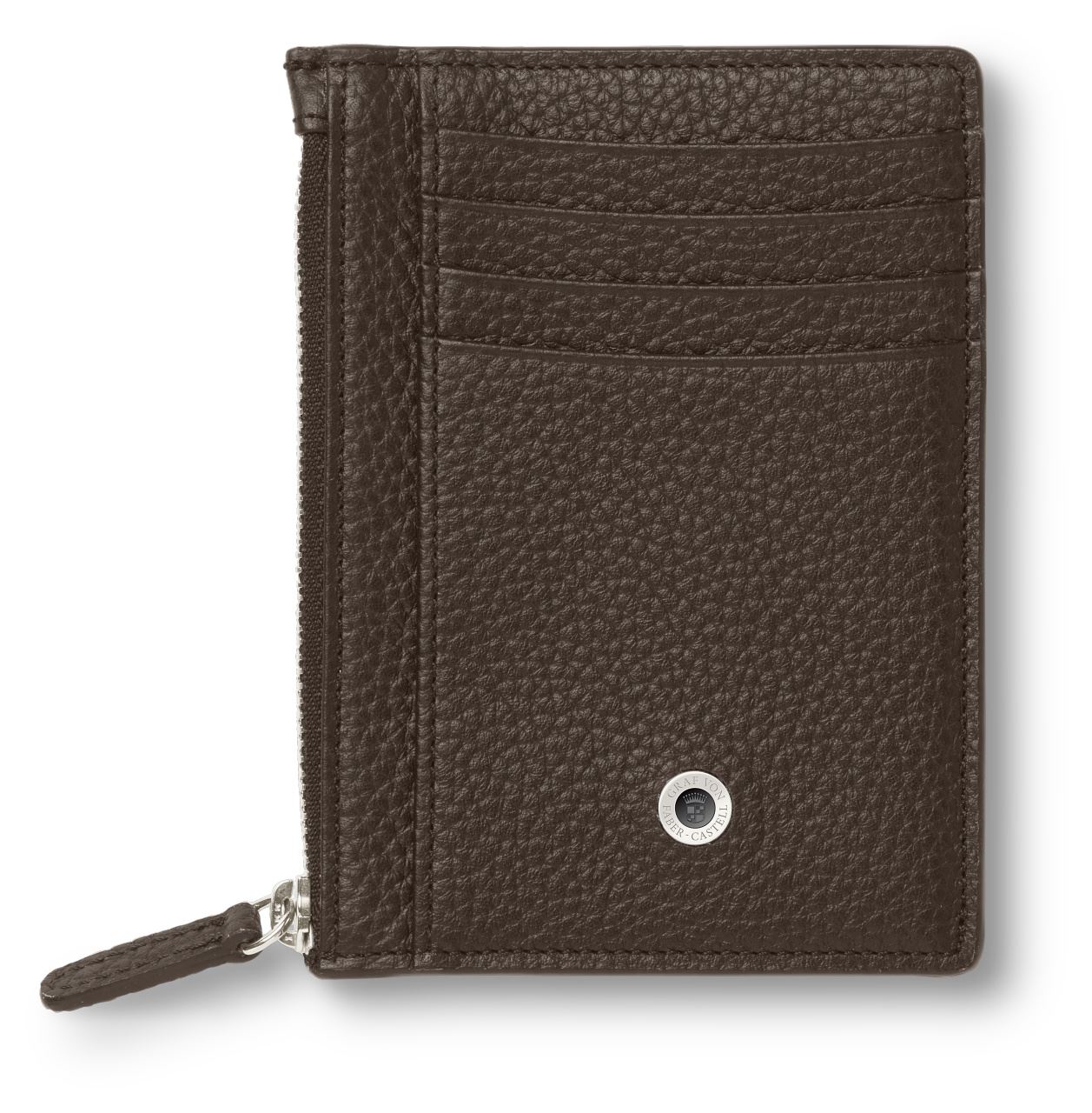 Graf-von-Faber-Castell - Credit card case with zipper Cashmere, dark brown