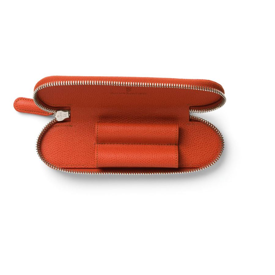 Graf-von-Faber-Castell - Étui Epsom pour 2 instruments d'écriture, zip, Orange Brûlée