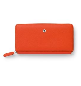 Graf-von-Faber-Castell - Portefeuille Epsom pour femme avec zip, Orange Brûlée