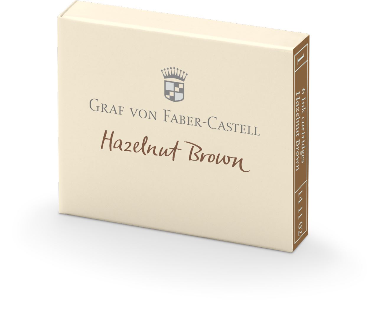 Graf-von-Faber-Castell - 6 ink cartridges, Hazelnut Brown