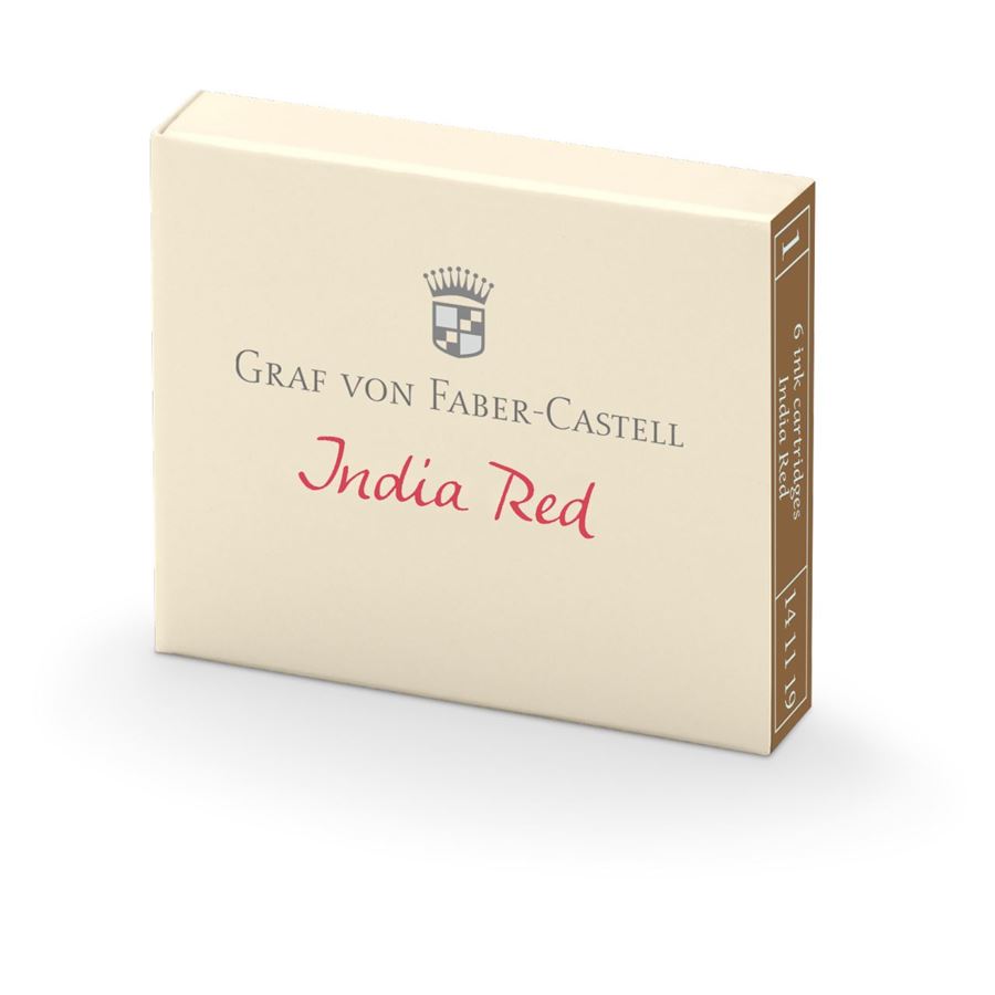 Graf-von-Faber-Castell - 6 cartouches, Rouge Indien