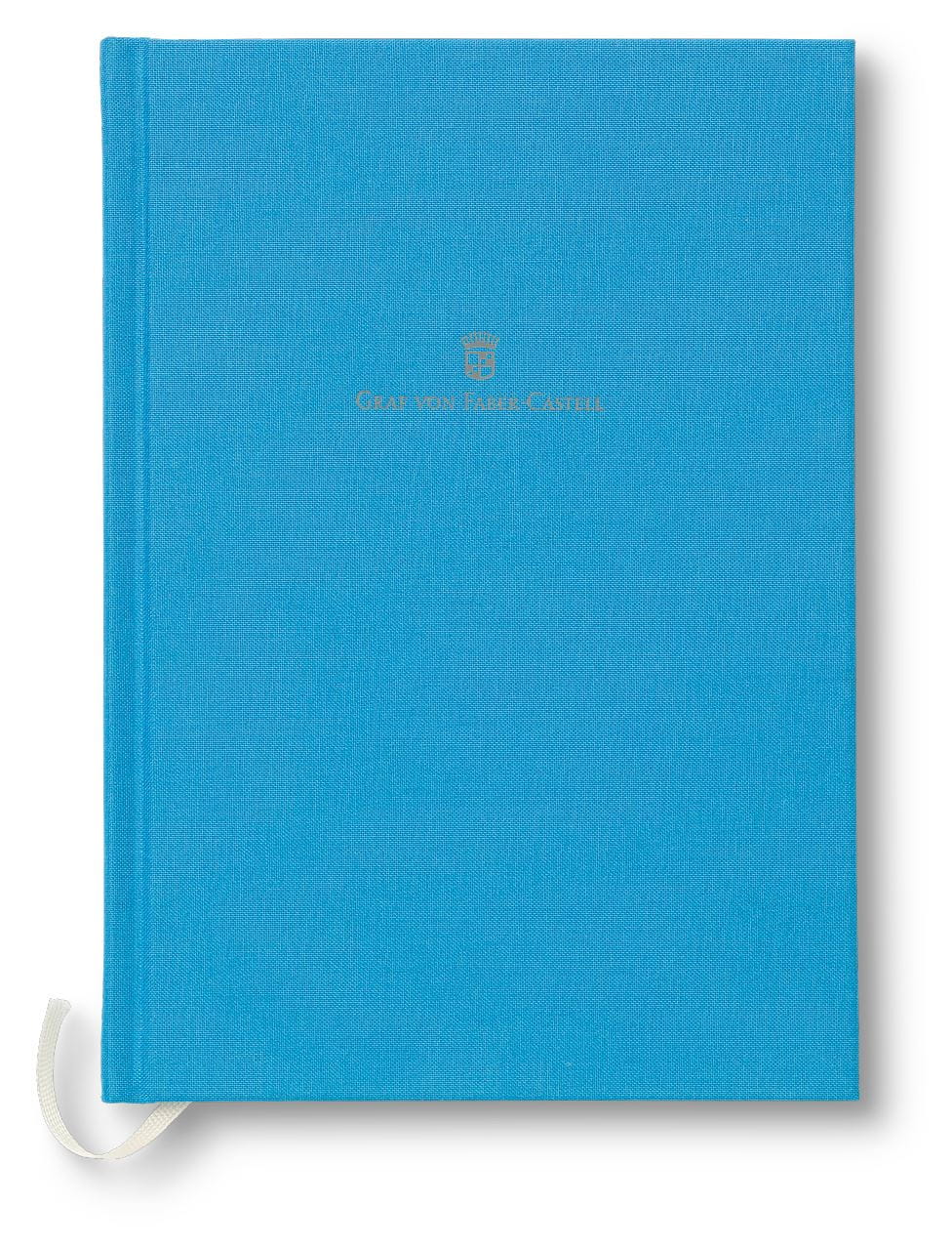 Graf-von-Faber-Castell - Cahier relié en lin A5 Bleu Azur