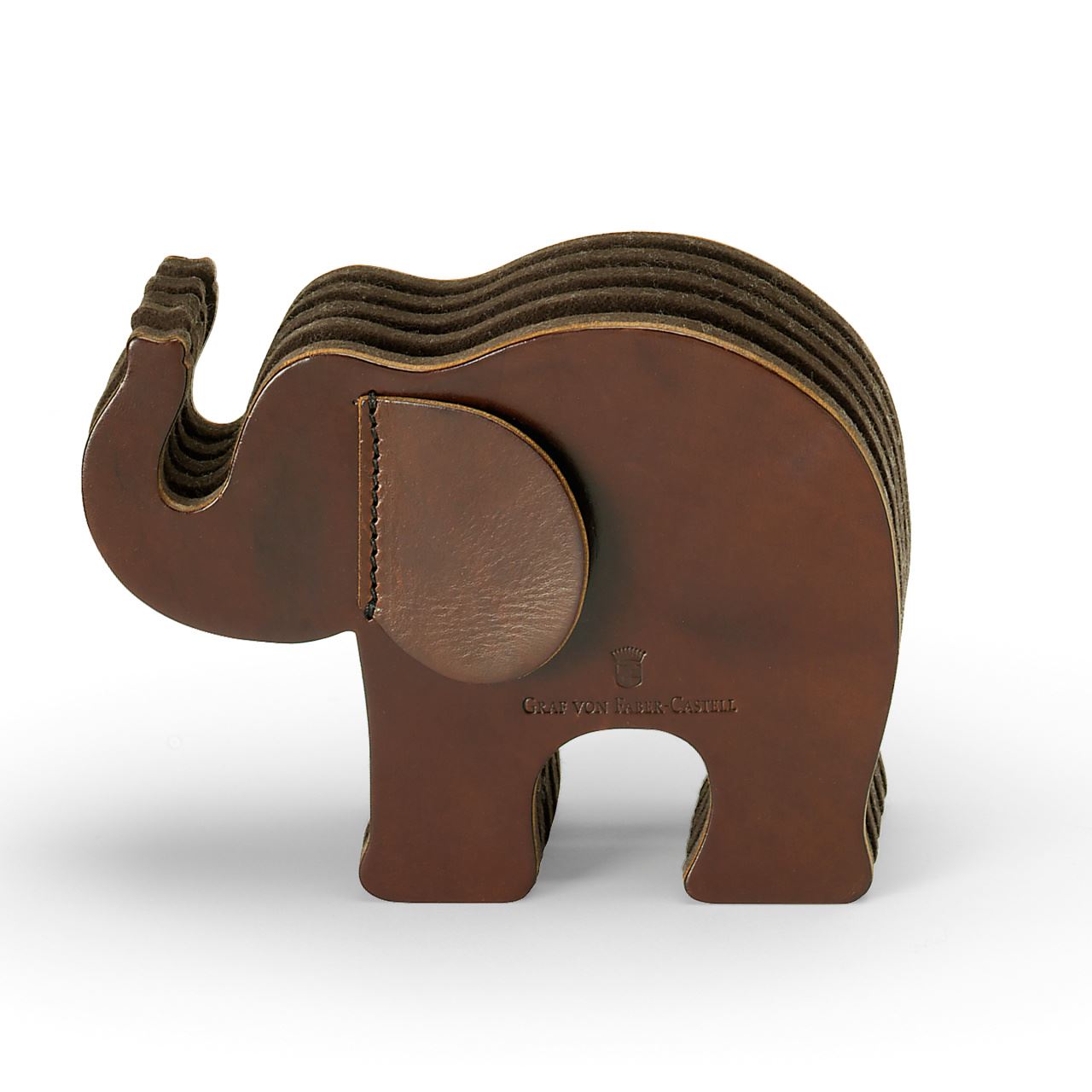 Graf-von-Faber-Castell - Éléphant, grand, marron glacé, avec 12 Polychromos